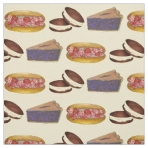 Tissu I Love Maine Lobster Whoopie Blueberry Pie Foodie