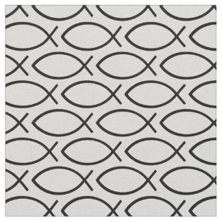 Tissu Ichthys Christian Symbol Pattern
