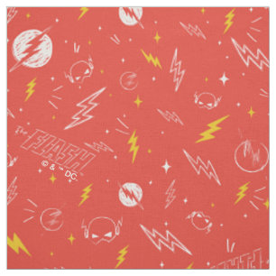 Tissu Icône de la foudre Flash et motif doodle