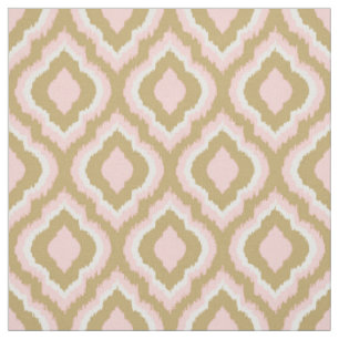 Tissu Ikat marocain rose et or