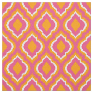 Tissu Ikat marocain rose et orange