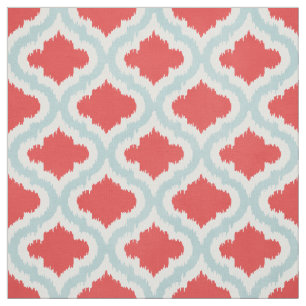 Tissu Ikat marocain turquoise mou motif