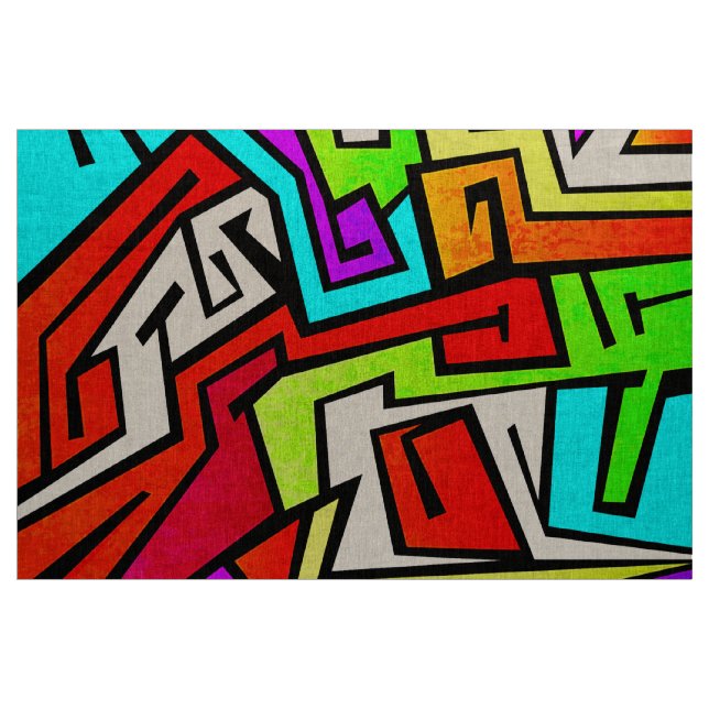 Tissu Illustration colorée de graffiti (Yard)