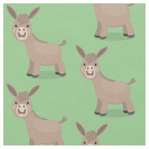 Tissu Illustration d'âne miniature joyeux
