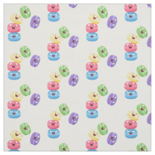 Tissu Illustration de caricature de macarons marrant mig