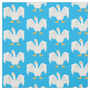 Tissu Illustration de dessin animé drôle d'oie domestiqu
