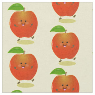 Tissu Illustration de dessin animé sur la pomme de danse