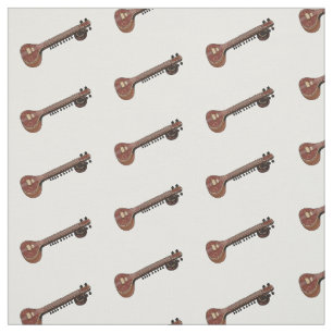Tissu Illustration de dessin de Sitar