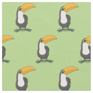 Tissu Illustration de dessin humoristique du toucan joye