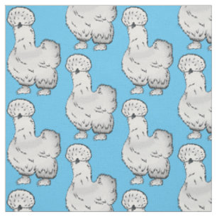 Tissu Illustration de la caricature du poulet Silkie