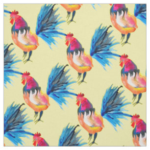 Tissu Illustration de l'aquarelle colorée du coq
