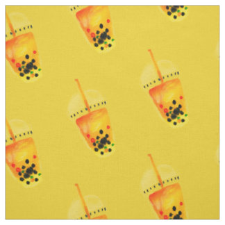 Tissu Illustration de l'art du thé Boba Bubble