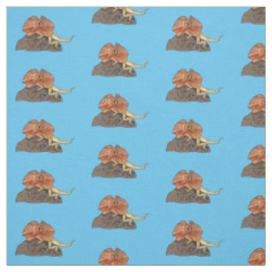 Tissu Illustration de lézard à col frisé