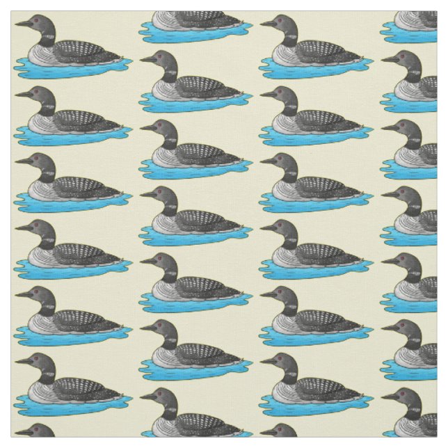 Tissu Illustration de Loon bird (Échantillon)