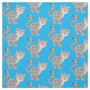Tissu Illustration de mignon léopard des neiges
