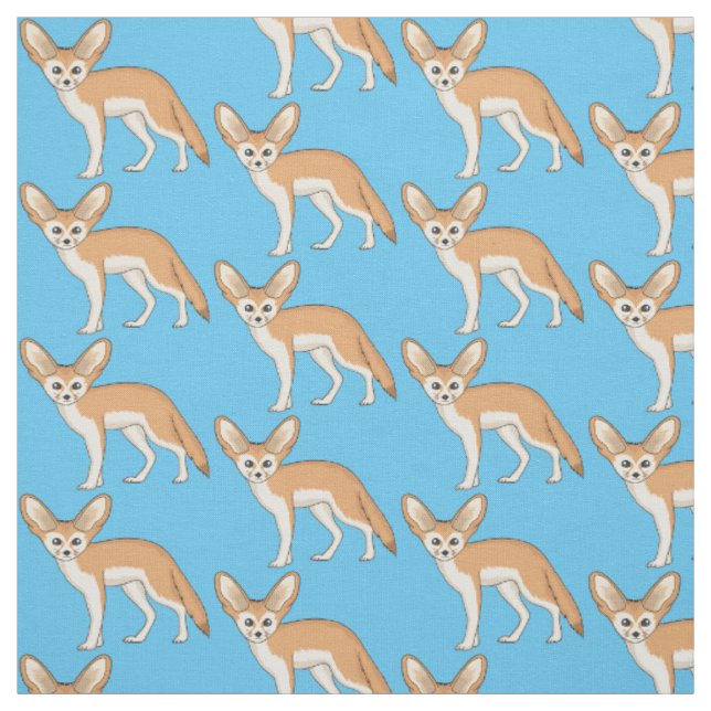 Tissu illustration de renard fennec de dessin animé (Échantillon)