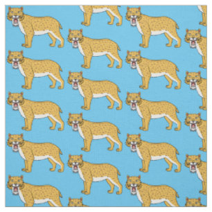 Tissu Illustration de tigre à dents de sabre
