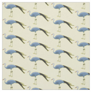 Tissu Illustration d'oiseau de grue bleue