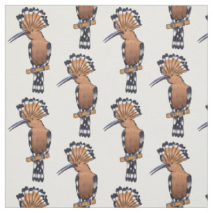 Tissu Illustration d'oiseau huppé d'Eurasie