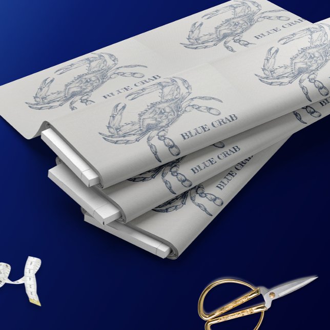 Tissu Illustration du crabe bleu (Créateur téléchargé)