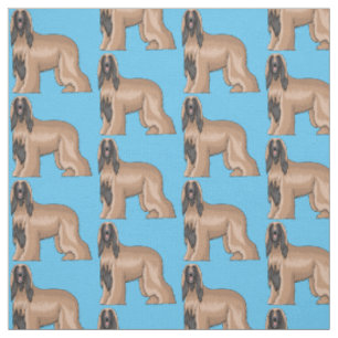 Tissu Illustration d'un chien hound afghan