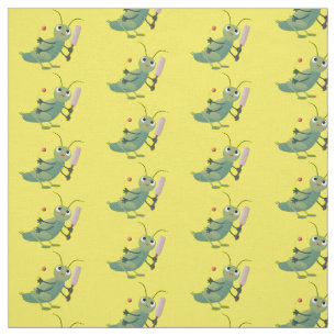 Tissu Illustration d'un insecte du cricket vert mou