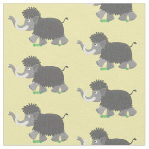 Tissu Illustration d'un mammouth laineux mou