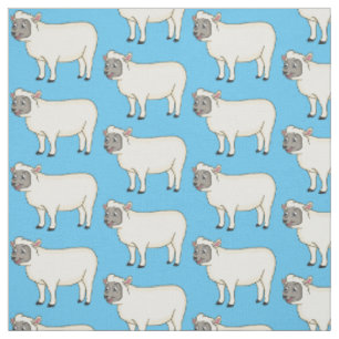 Tissu Illustration d'un mouton joyeux