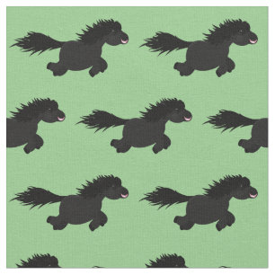 Tissu Illustration d'un poney de Shetland mignon