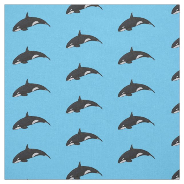 Tissu Illustration d'une baleine tueuse (Échantillon)