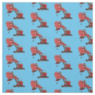 Tissu Illustration d'une pelle à vapeur rouge mou