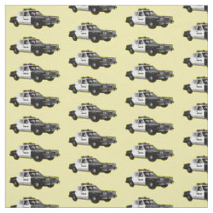Tissu Illustration d'une voiture de police