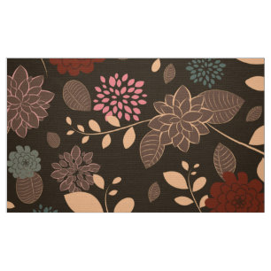 Tissu Illustration florale rétro colorée mignonne 2