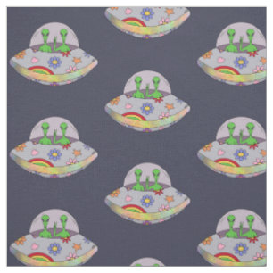 Tissu Ils viennent dans l'UFO de paix