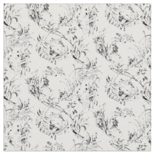 Tissu Imaginaire Floral vintage français Toile-Black