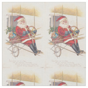 Tissu Imaginaire vintage de dirigeable de Père Noël