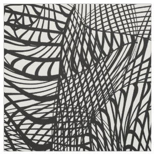 Tissu Impression Abstraite en noir et blanc