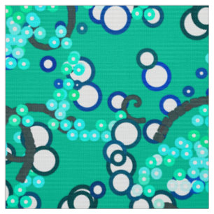 Tissu Impression Confetti Abstrait moderne, Turquoise