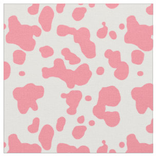 Tissu Impression de vache rose saumon