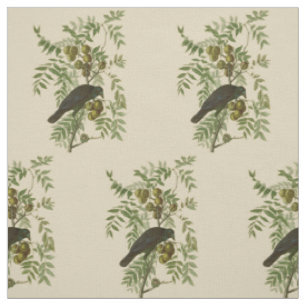 Tissu Impression d'oiseau Grackle Violet d'Audubon Botan