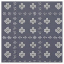 Impression florale Gris Rétro