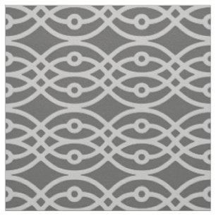 Tissu Impression kimono, gris foncé et gris argenté