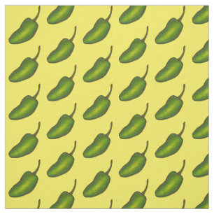 Tissu Impression végétale de poivron vert chaud Jalapeño