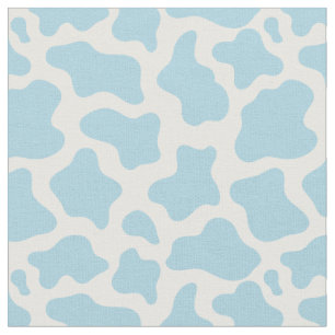 Tissu imprimé de vache bleu pastel kawaii