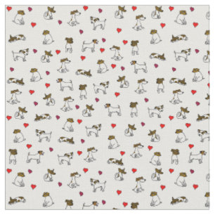 Tissu imprimé dessin animé Jack Russell Terrier
