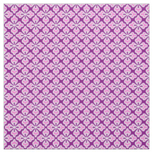 Tissu imprimé kimono floral, rose orchidée et violet
