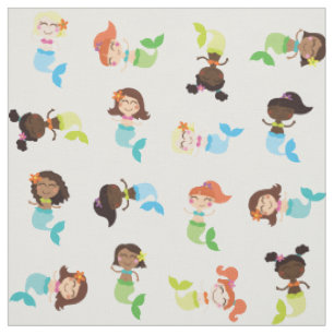 Tissu imprimé mermaid mignon dessin animé pour enf