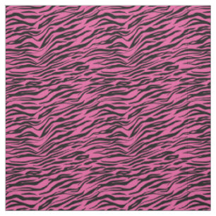 Tissu Imprimer Zèbre noir rose