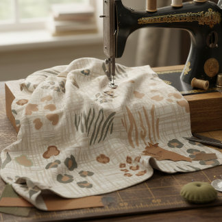 Tissu Imprimés d'animaux de safari boho tissage ID1274