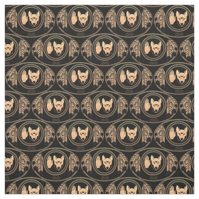Tissu indigène de loup de tissu de drapeau de (Échantillon)